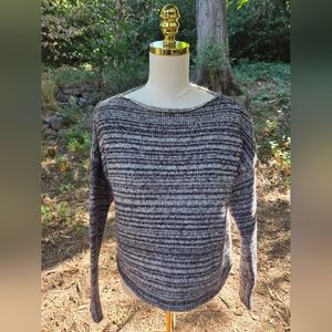 Madewell Black and Gray Crew Neck Sweater